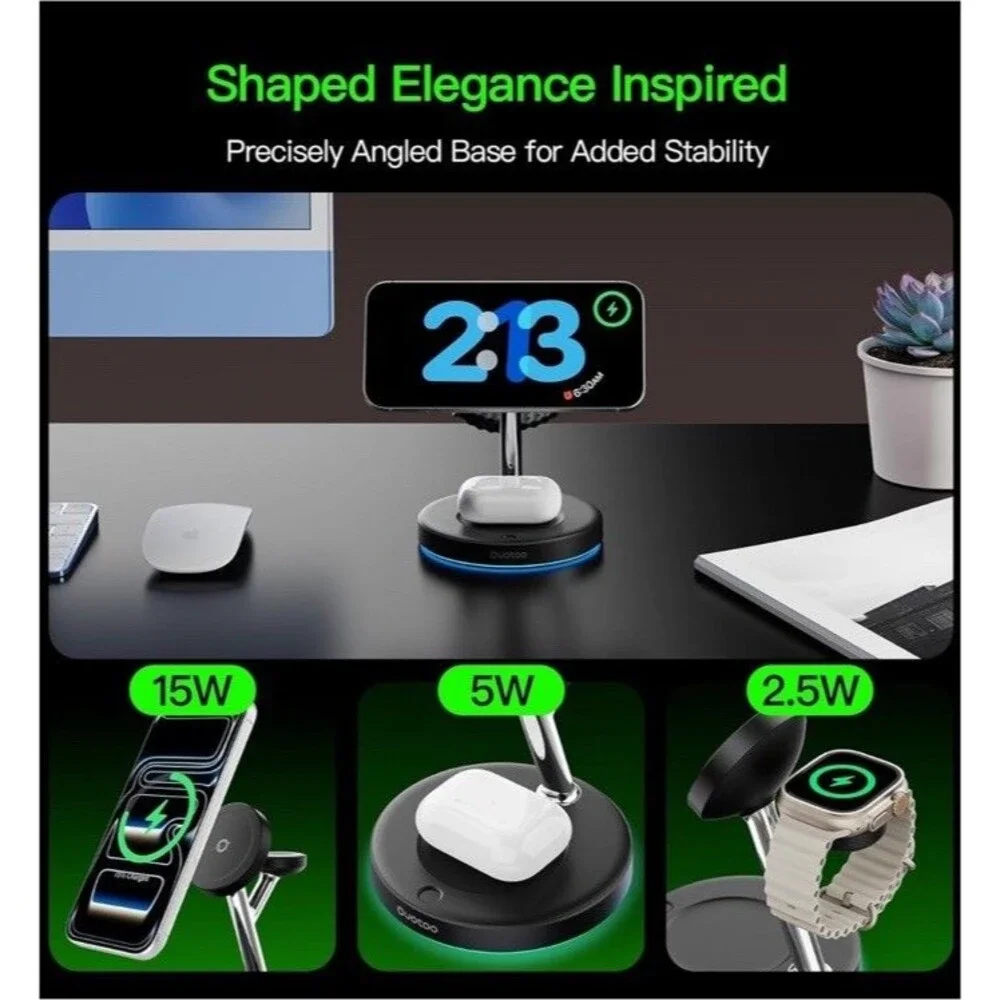 3 in 1 Magnetic Magsafe Charger for iPhone 17 16 15 14 13 Pro Max/Watch/Airpods